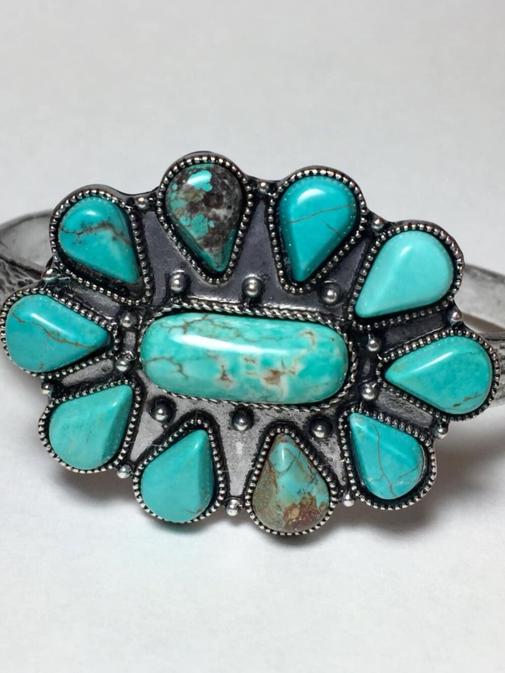 Natural Turquoise Cuff Style Bracelet Isac Trading Co.